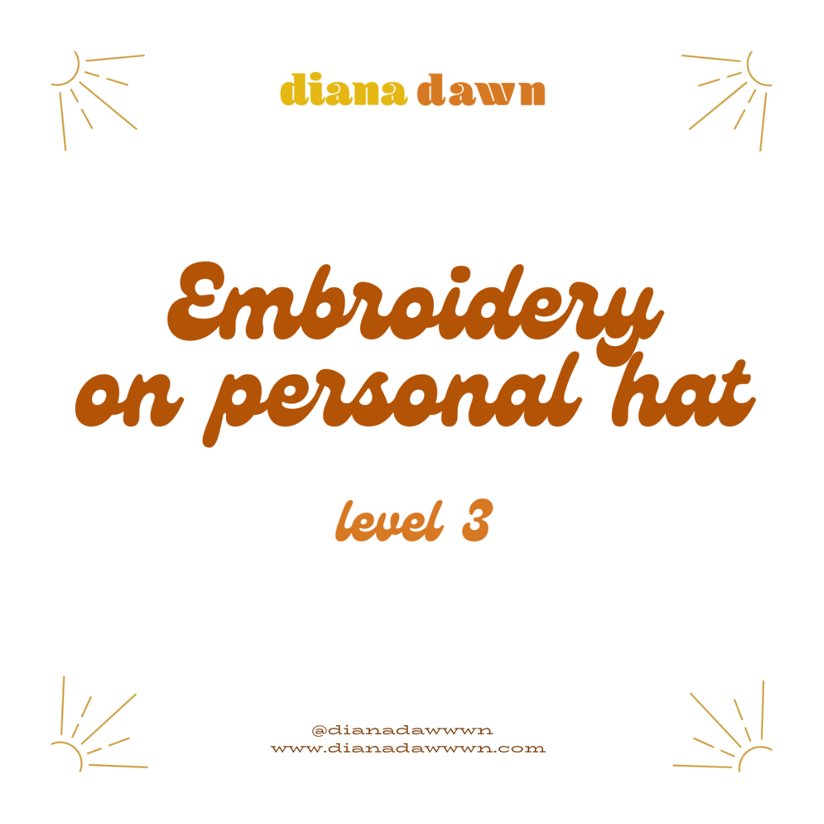 Embroidery on Personal Hat, Level 3