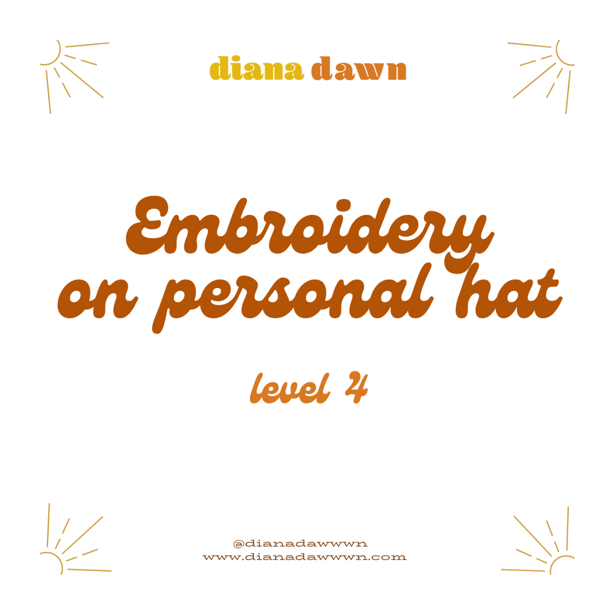 Embroidery on Personal Hat, Level 4