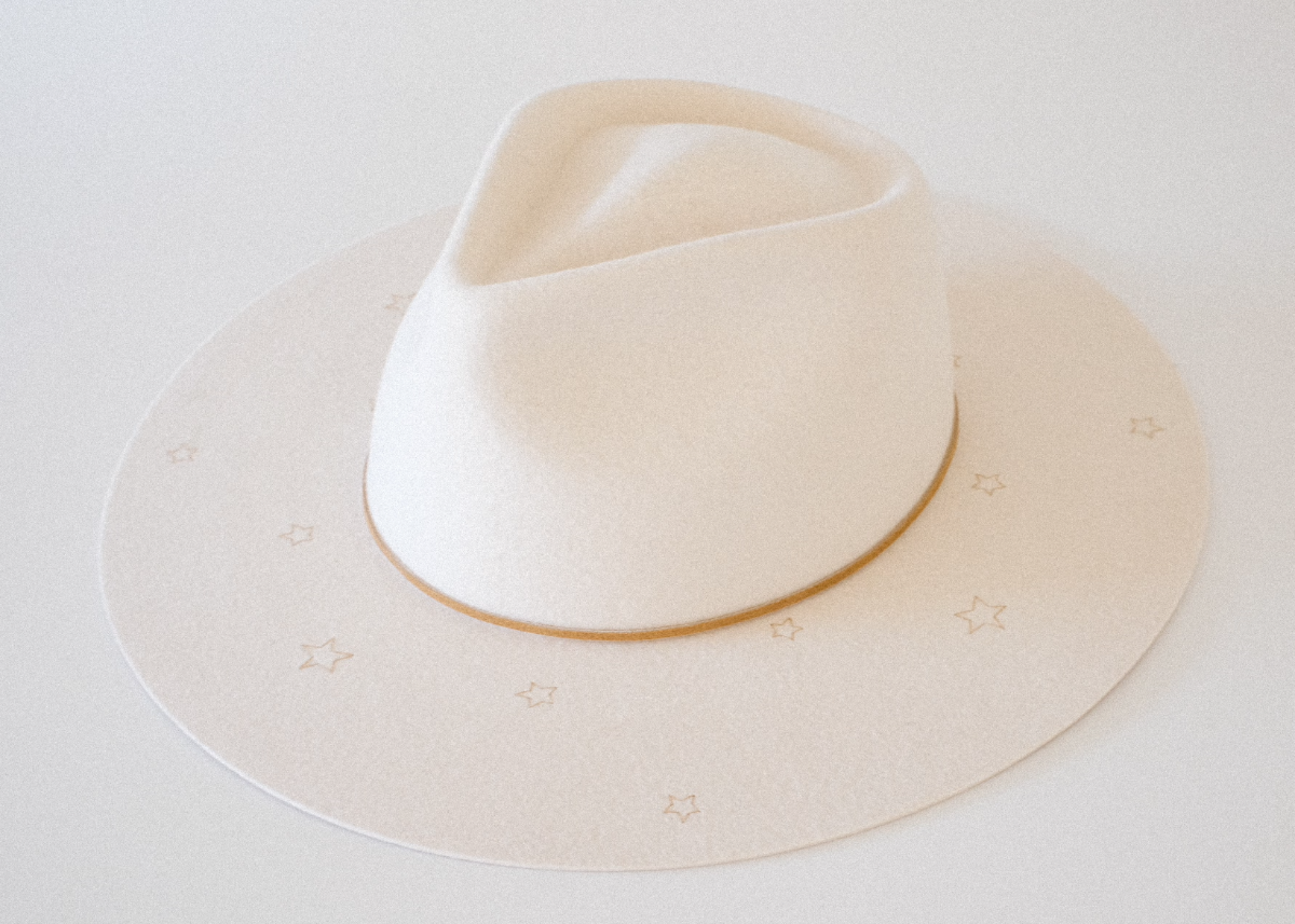 $489 SUPERDUPER Womens Ivory Wide Grateful Paint Brim Fur Crown Fedora Hat Sz 57 Atlanta - Suede Wide Brim Fedora in Cream – Dope Headwear main image 4